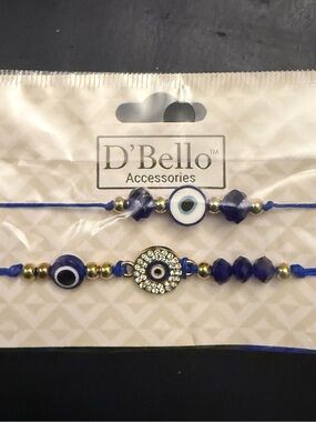 Blue Evil Eye Beaded Bracelet Set